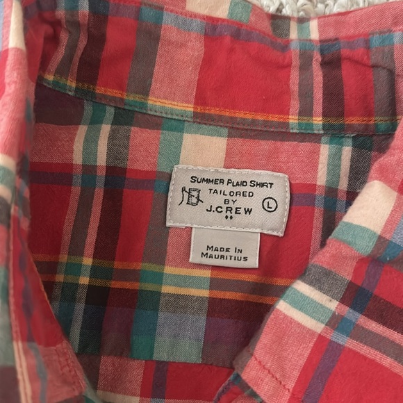 J.Crew men’s large button down summer plaid - Picture 3 of 5